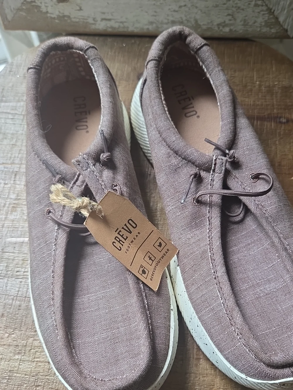 Crevo Men's Slip-On Loafers in Taupe Brown